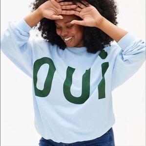 Clare V Light Blue Oui Sweatshirt
